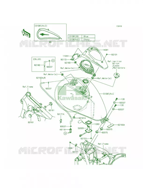Fuel TankDBF Kawasaki MOTOS 900 2011 Vulcan 900 Classic LT  VN900DBF