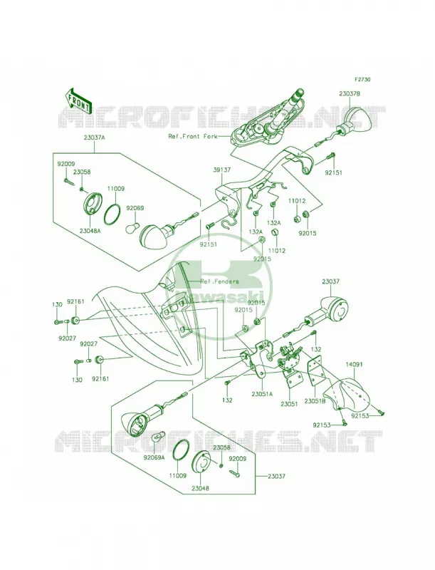 Turn Signals Kawasaki MOTOS 900 2011 Vulcan 900 Classic LT  VN900DBF