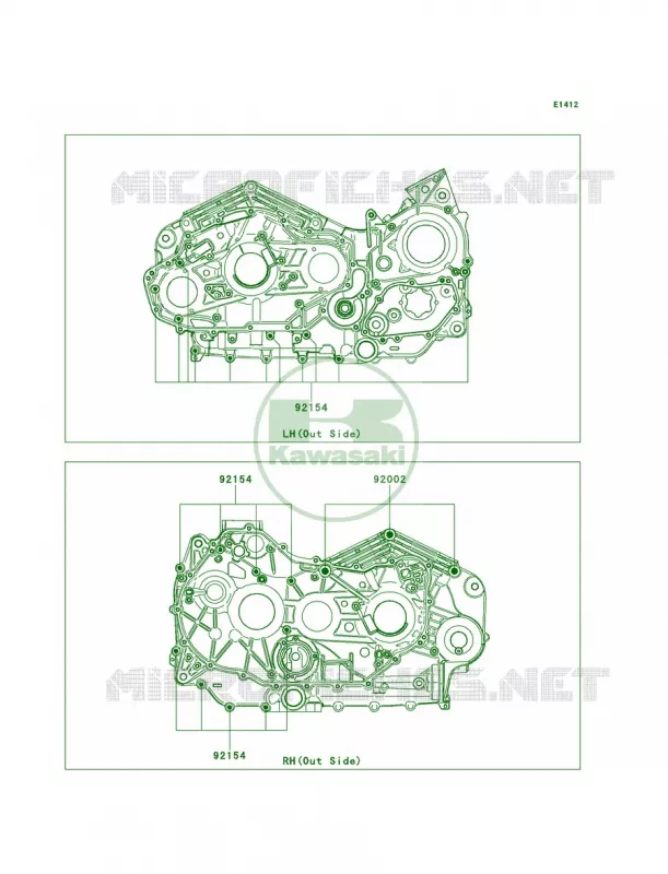 Crankcase Bolt Pattern Kawasaki MOTOS 1700 2011 Vulcan 1700 Vaquero  VN1700JBF