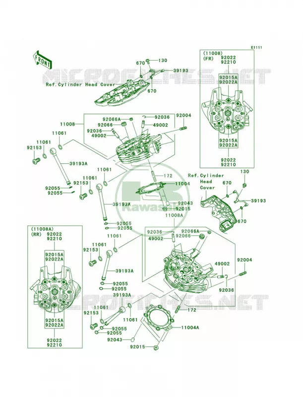Cylinder Head Kawasaki MOTOS 2000 2010 Vulcan 2000 Classic LT  VN2000JAF