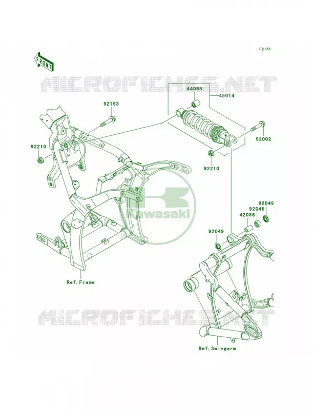 SuspensionShock Absorber Kawasaki MOTOS 2000 2010 Vulcan 2000 Classic LT  VN2000JAF