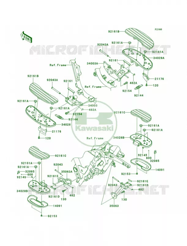 Footrests Kawasaki MOTOS 1700 2010 Vulcan 1700 Voyager  VN1700AAF