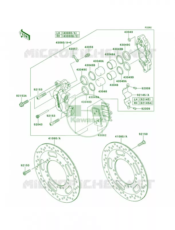 Front Brake Kawasaki MOTOS 1700 2010 Vulcan 1700 Voyager  VN1700AAF