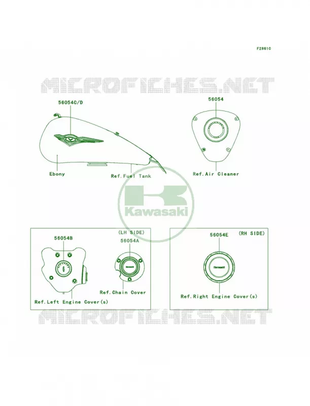DecalsEbonyEBFECF Kawasaki MOTOS 1700 2010 Vulcan 1700 Classic  VN1700EAF