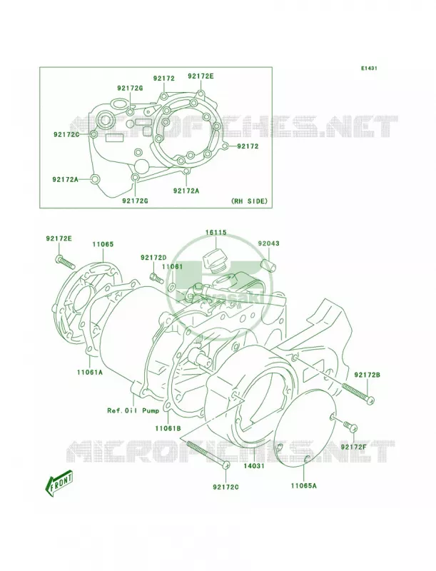 Engine Covers Kawasaki MOTOS 50 2006 KDX50  KDX50A6F