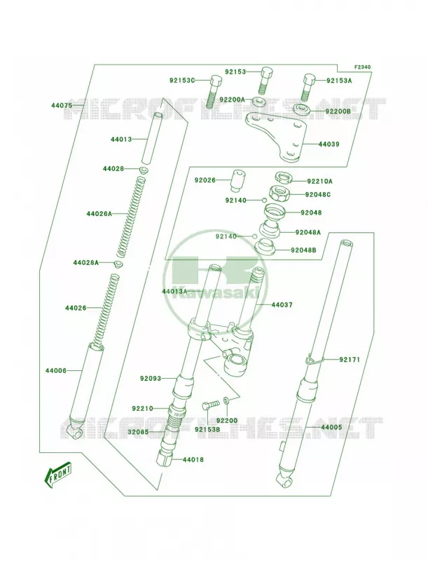 Front Fork Kawasaki MOTOS 50 2006 KDX50  KDX50A6F