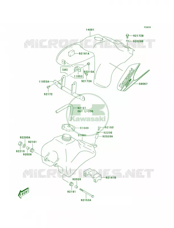 Fuel Tank Kawasaki MOTOS 50 2006 KDX50  KDX50A6F