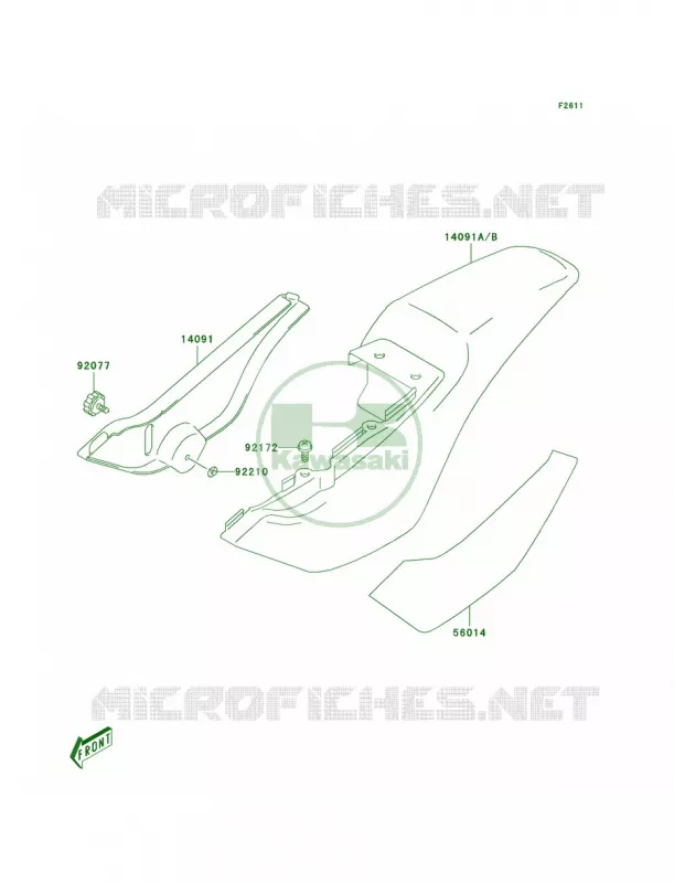 Side Covers Kawasaki MOTOS 50 2006 KDX50  KDX50A6F