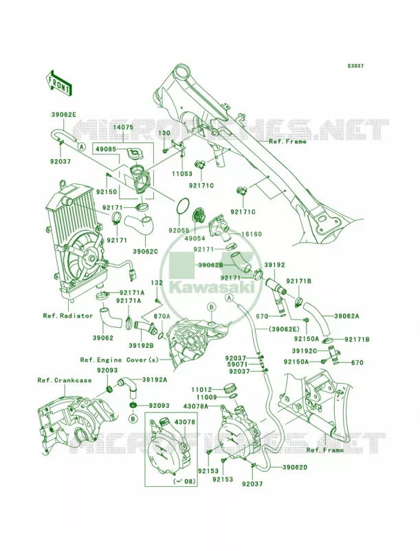 Water Pipe Kawasaki MOTOS 900 2010 Vulcan 900 Classic LT  VN900DAF