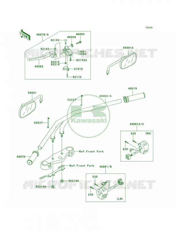 Handlebar Kawasaki MOTOS 900 2010 Vulcan 900 Custom  VN900CAF