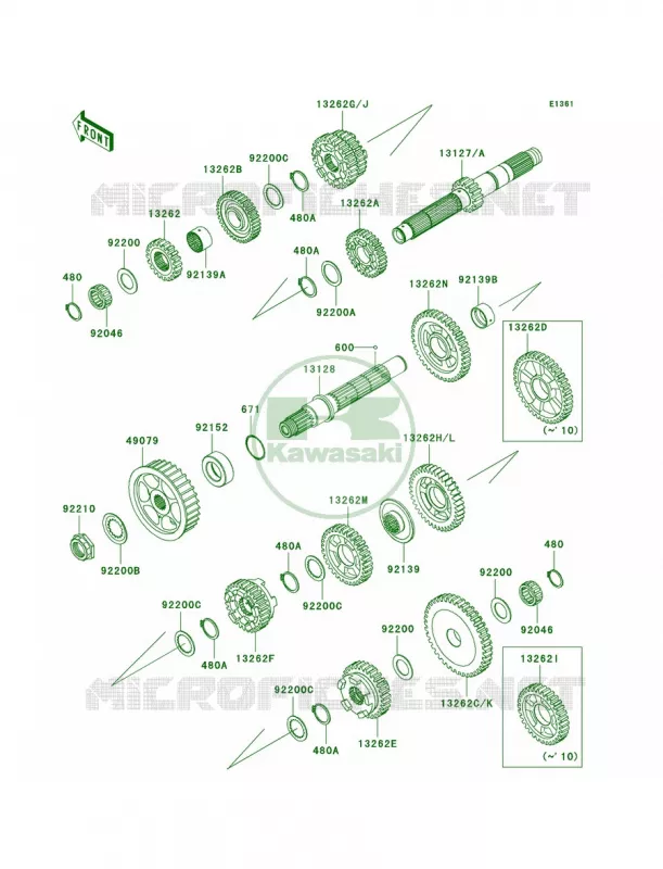 Transmission Kawasaki MOTOS 1700 2010 Vulcan 1700 Voyager ABS  VN1700BAF