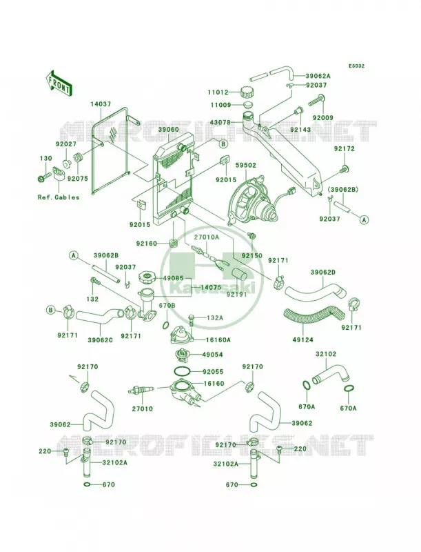 Radiator Kawasaki MOTOS 500 2009 Vulcan 500 LTD  EN500C9F