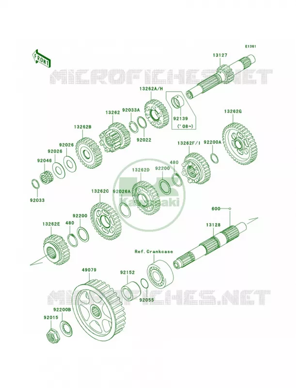 Transmission Kawasaki MOTOS 900 2009 Vulcan 900 Classic  VN900B9F