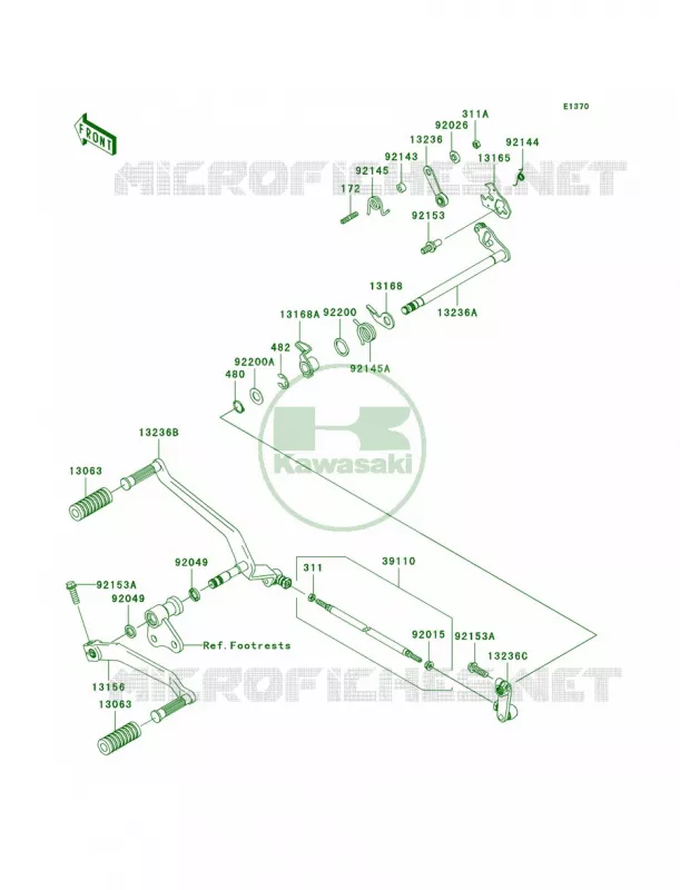 Gear Change Mechanism Kawasaki MOTOS 2000 2009 Vulcan 2000  VN2000G9F