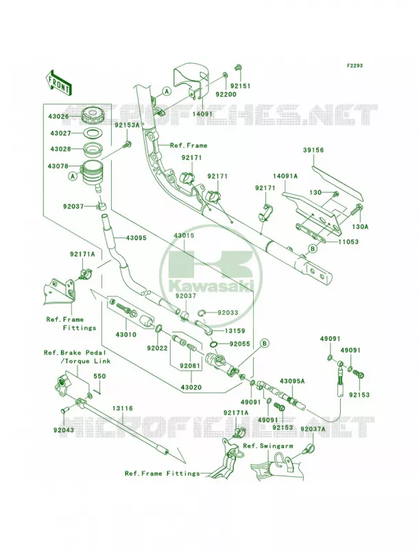 Rear Master Cylinder Kawasaki MOTOS 2000 2009 Vulcan 2000  VN2000G9F
