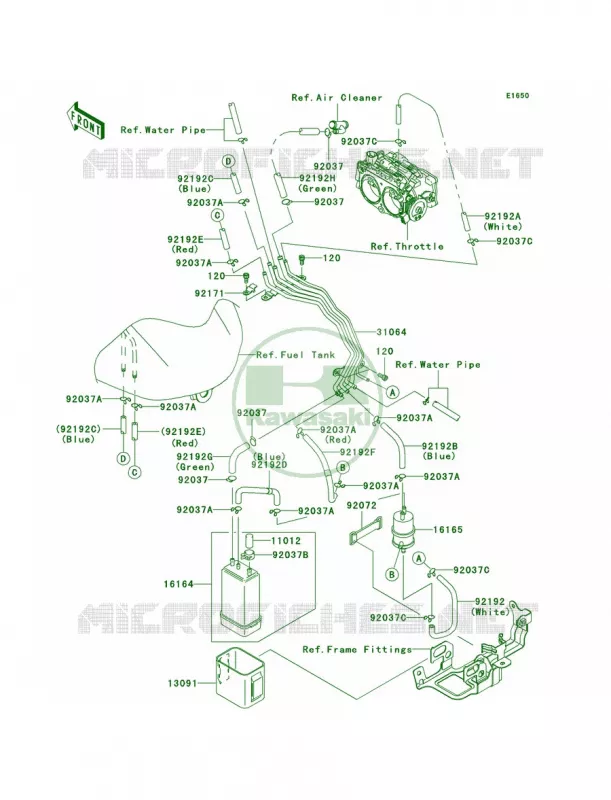Fuel Evaporative SystemCA Kawasaki MOTOS 2000 2009 Vulcan 2000 Classic LT  VN2000J9F