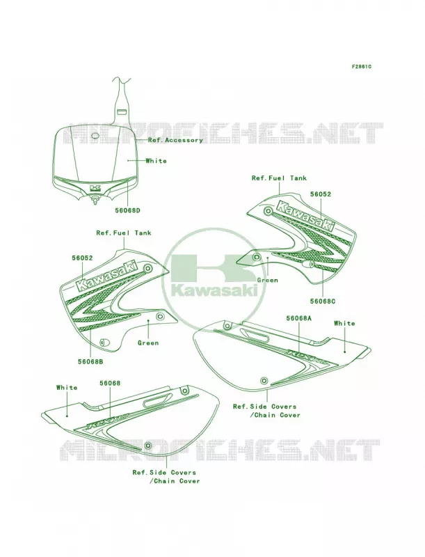 DecalsGreenA8F Kawasaki MOTOS 110 2006 KLX110  KLX110A6F