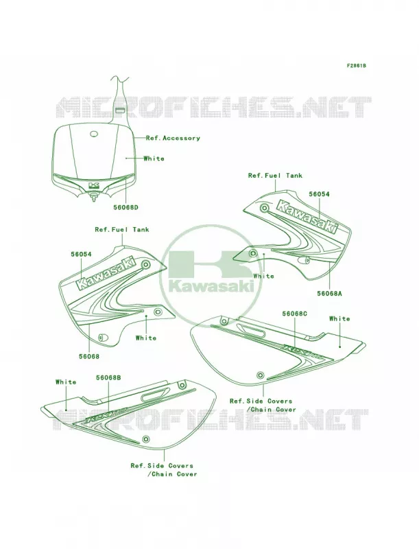 DecalsWhiteA8FUS Kawasaki MOTOS 110 2006 KLX110  KLX110A6F