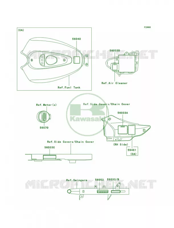 Labels Kawasaki MOTOS 125 2009 ELIMINATOR 125  BN125A9F