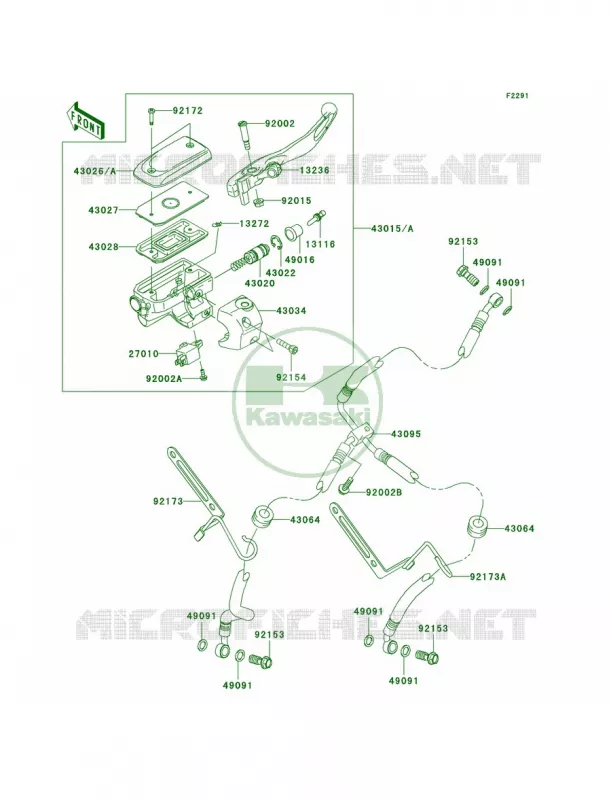 Front Master Cylinder Kawasaki MOTOS 1700 2009 Vulcan 1700 Nomad  VN1700C9F