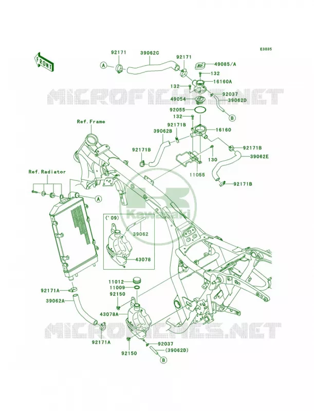 Cooling Kawasaki MOTOS 1700 2009 Vulcan 1700 Classic  VN1700E9F