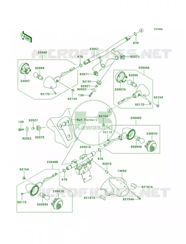 Turn SignalsECF Kawasaki MOTOS 1700 2009 Vulcan 1700 Classic  VN1700E9F