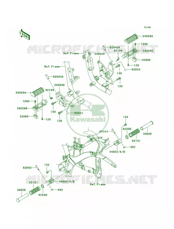 Footrests Kawasaki MOTOS 900 2009 Vulcan 900 Custom  VN900C9F
