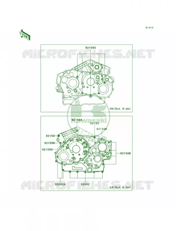Crankcase Bolt Pattern Kawasaki MOTOS 1500 2008 Vulcan 1500 Classic  VN1500N8F