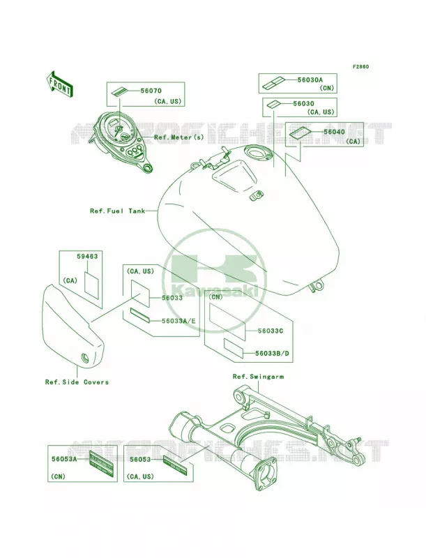 Labels Kawasaki MOTOS 1500 2008 Vulcan 1500 Classic  VN1500N8F