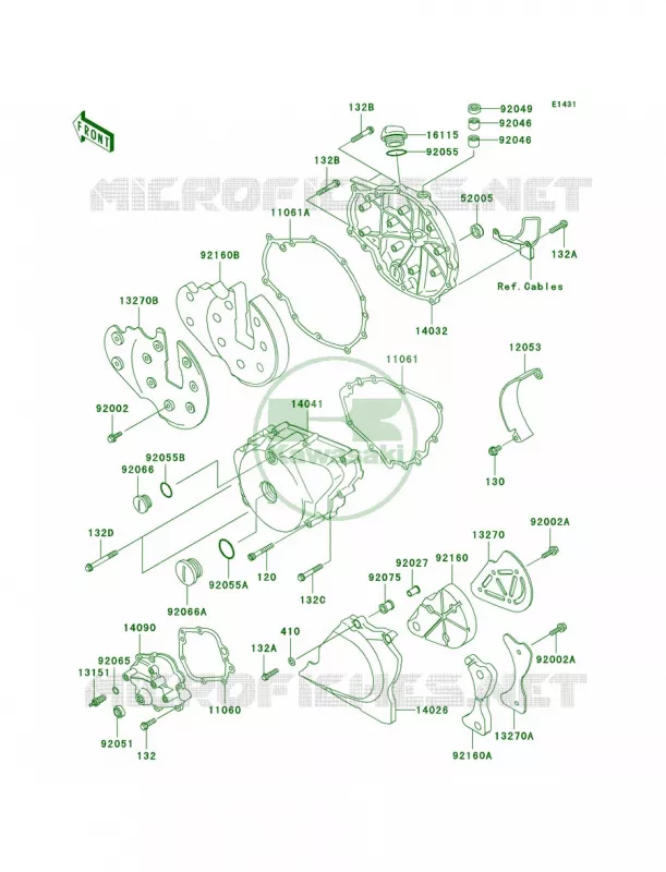 Engine Covers Kawasaki MOTOS 500 2008 Vulcan 500 LTD  EN500C8F