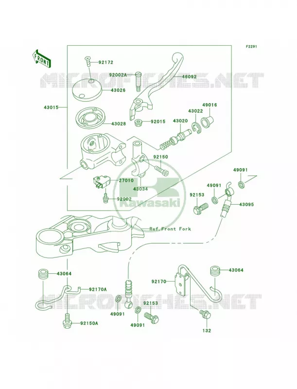 Front Master Cylinder Kawasaki MOTOS 500 2008 Vulcan 500 LTD  EN500C8F