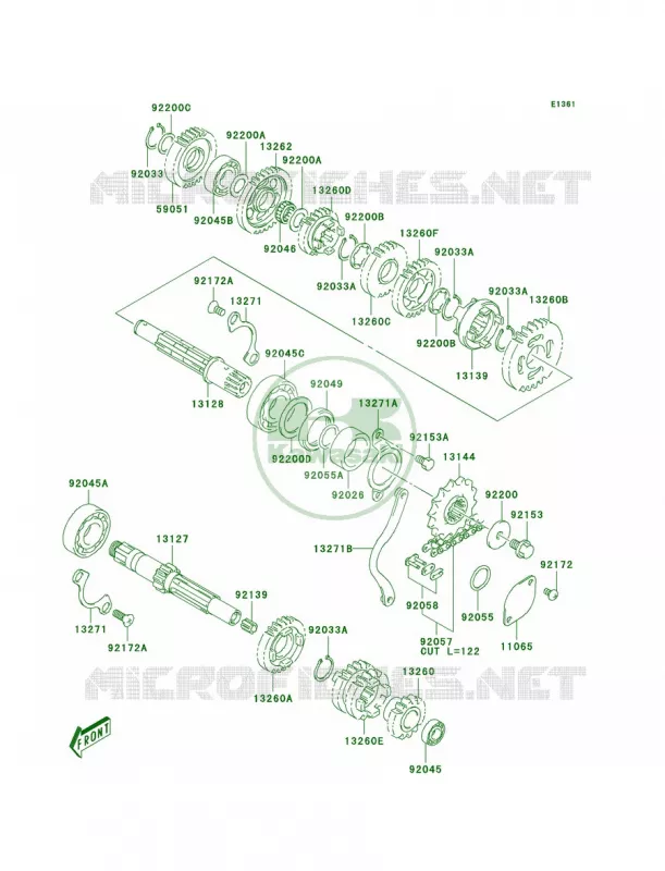 Transmission Kawasaki MOTOS 125 2006 KLX125  KLX125A6F