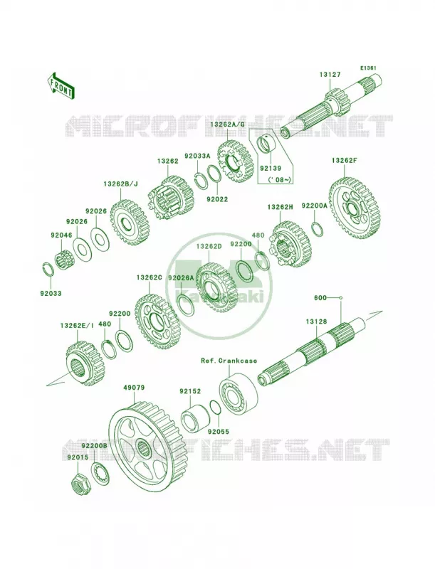 Transmission Kawasaki MOTOS 900 2008 Vulcan 900 Classic LT  VN900D8F