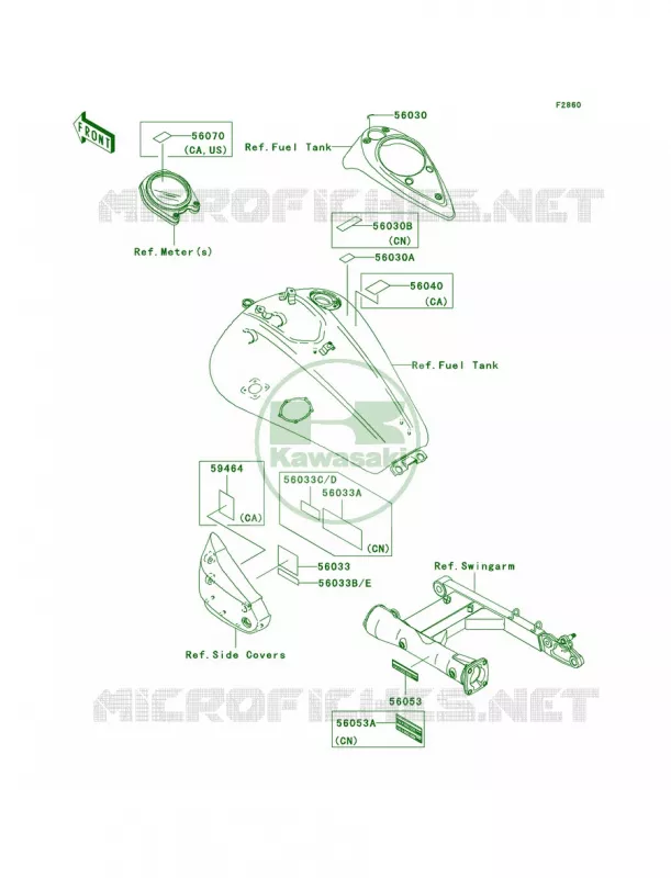 Labels Kawasaki MOTOS 1600 2008 Vulcan 1600 Classic  VN1600A8FA
