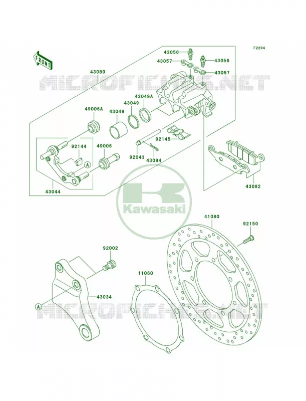 Rear Brake Kawasaki MOTOS 2000 2008 Vulcan 2000  VN2000G8F