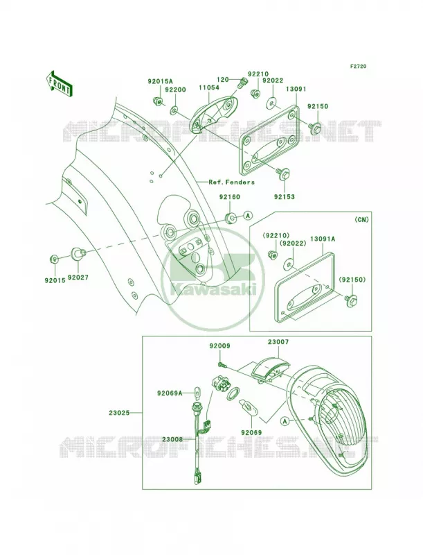 Taillights Kawasaki MOTOS 2000 2008 Vulcan 2000  VN2000G8F