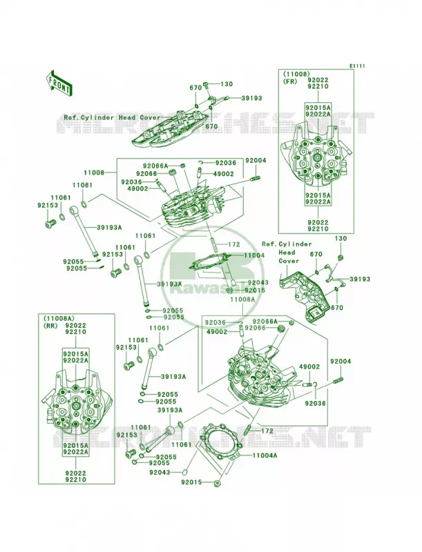 Cylinder Head Kawasaki MOTOS 2000 2008 Vulcan 2000 Classic LT  VN2000J8F