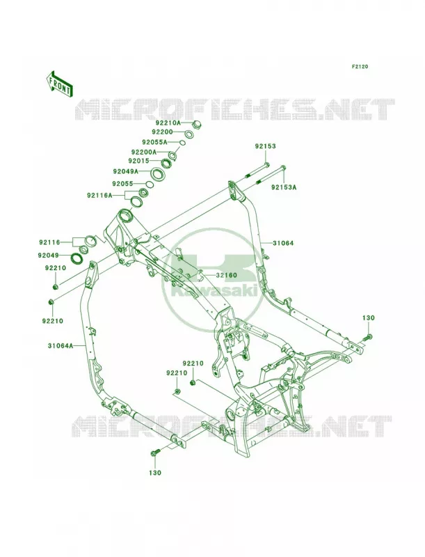 Frame Kawasaki MOTOS 2000 2008 Vulcan 2000 Classic LT  VN2000J8F