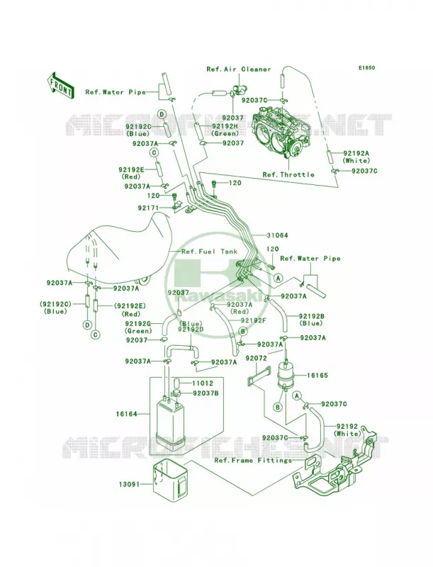 Fuel Evaporative SystemCA Kawasaki MOTOS 2000 2008 Vulcan 2000 Classic LT  VN2000J8F
