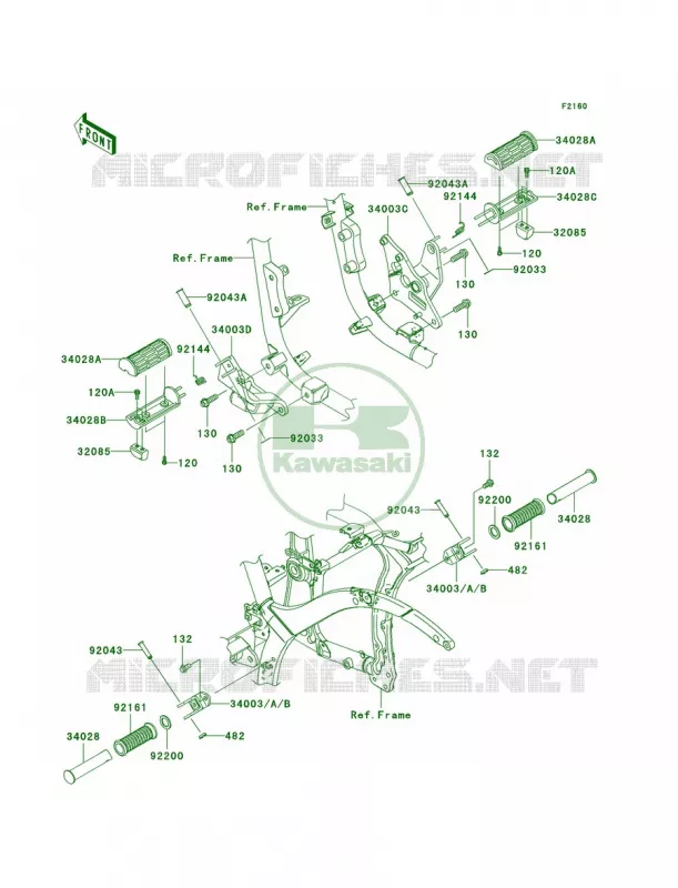Footrests Kawasaki MOTOS 900 2008 Vulcan 900 Custom  VN900C8F