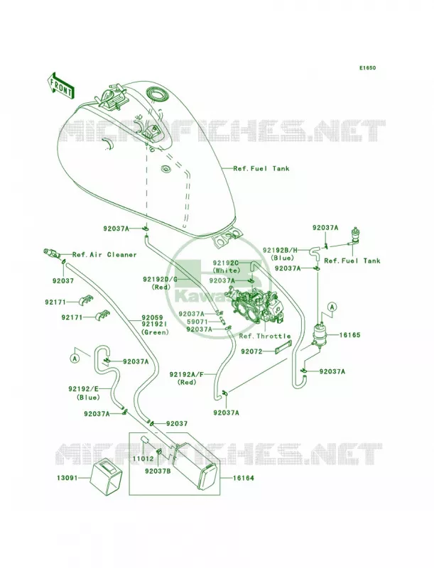 Fuel Evaporative SystemCA Kawasaki MOTOS 900 2008 Vulcan 900 Custom  VN900C8F