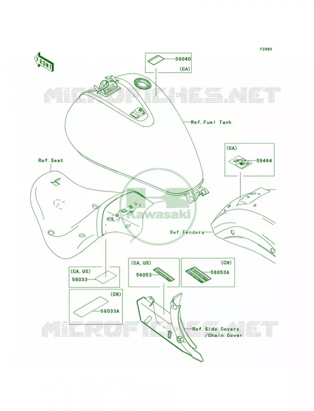 Labels Kawasaki MOTOS 900 2008 Vulcan 900 Custom  VN900C8F