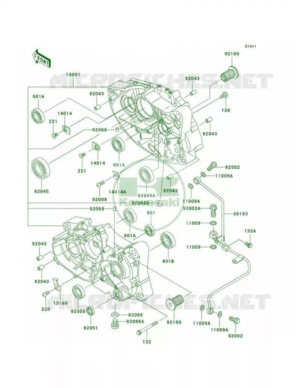 Crankcase Kawasaki MOTOS 125 2007 Eliminator 125  BN125A7F