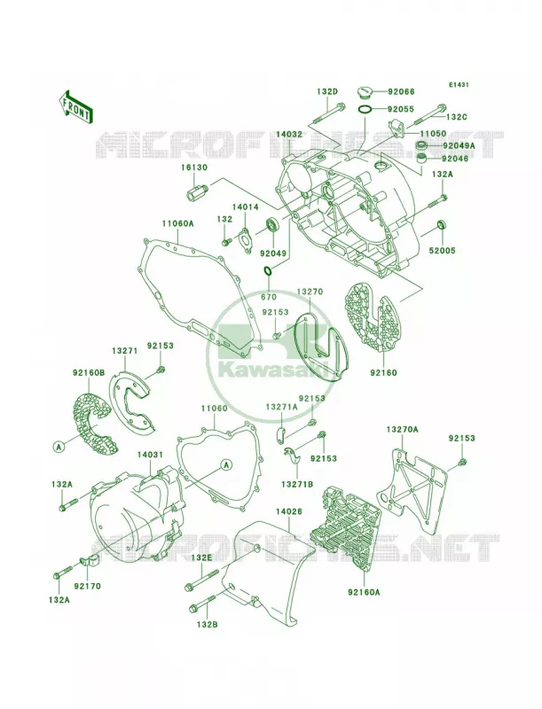 Engine Covers Kawasaki MOTOS 125 2007 Eliminator 125  BN125A7F