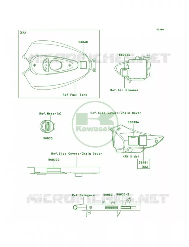 Labels Kawasaki MOTOS 125 2007 Eliminator 125  BN125A7F