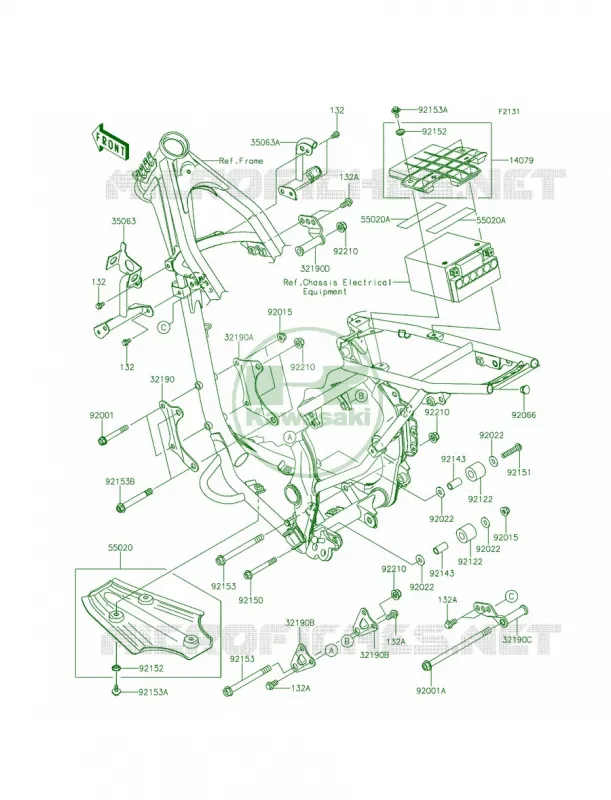 Frame Fittings Kawasaki MOTOS 140 2014 KLX140  KLX140AEF