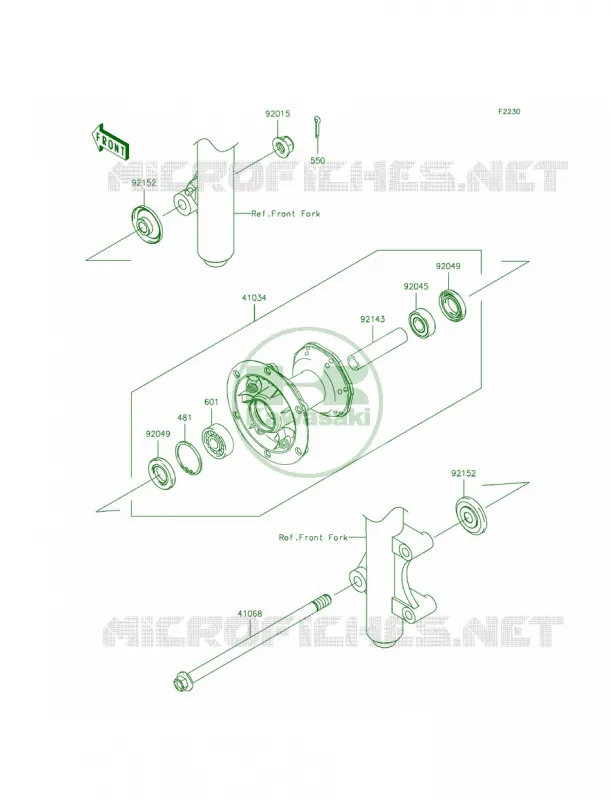 Front Hub Kawasaki MOTOS 140 2014 KLX140  KLX140AEF