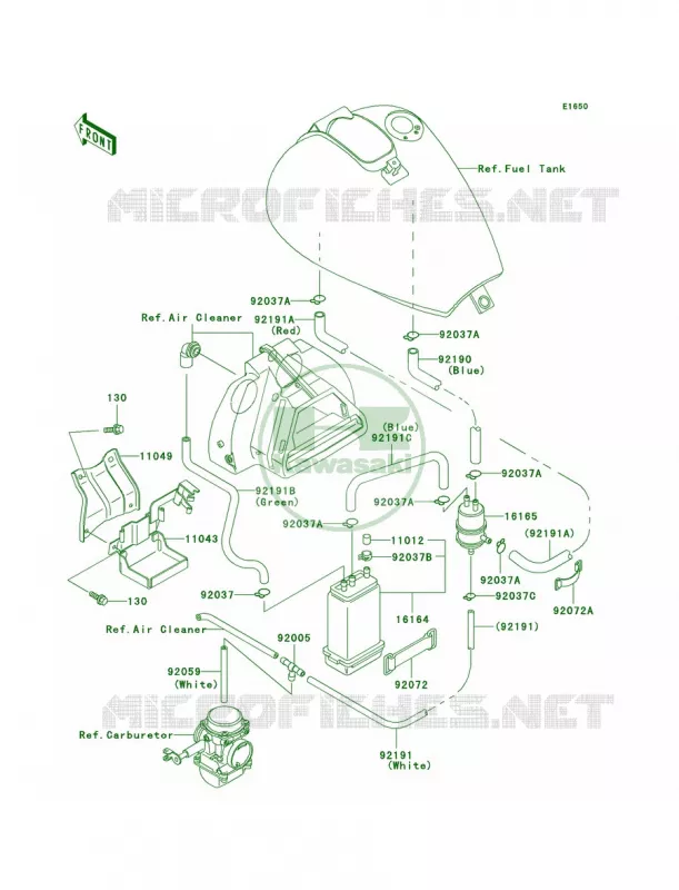 Fuel Evaporative SystemC6FC7FCA Kawasaki MOTOS 500 2007 Vulcan 500 LTD  EN500C7F