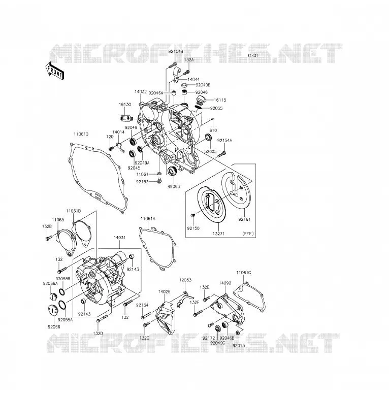 COUVERCLES MOTEUR Kawasaki MOTOS 250 2015 Z250SL ABS  BR250FFS