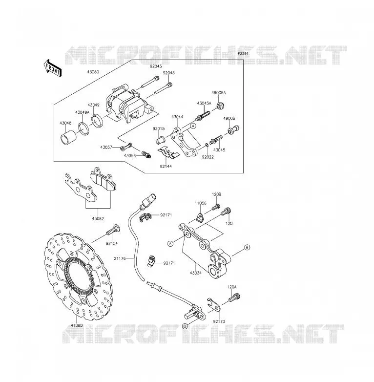 FREIN ARRIERE Kawasaki MOTOS 250 2015 Z250SL ABS  BR250FFS